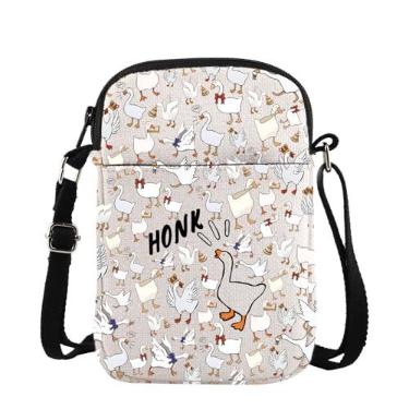 Imagem de TSOTMO Honking Goose Game Gift Silly Goose Farm Gift Honk Goose Bolsa tiracolo para amantes de jogos Goose Gamer, Cruz buzina