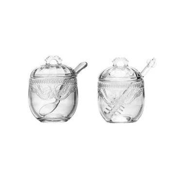 Imagem de Kit Meleira + Açucareiro De Cristal Imperial Lyor
