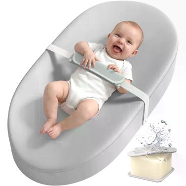 Imagem de Trocador YENING Impermeável em material vegano Cinza 80x40 cm