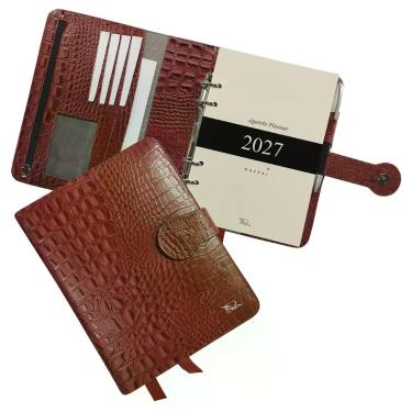 Imagem de Agenda Planner Couro 2027 126-R Raffai Couros, Vermelho Croco