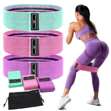 Imagem de Kit 3 Faixas Elástica para Exercicio Treino Em Casa TheraBand Elástico Extensor para Treino Alongamento Fisioterapia e Academia