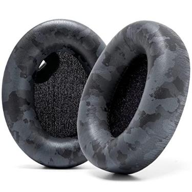Imagem de Almofadas WC Wicked para fones de ouvido Sony WH1000XM4 - Almofadas de couro PU macio, espuma de memória de ruído luxuosa, espessura adicional sem desativar o sensor liga/desliga | Camuflagem preta