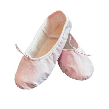 Imagem de Sapatilha Para Ballet Balé Infantil Com Ponta Cor Rosa e Preto Material Sintético (Rosa, BR, Criança de 9 a 12 anos, Numérico, 31)