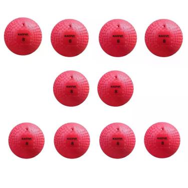 Imagem de Kit 10 Bola de Iniciação Infantil N8 para Recreação em Borracha Vermelho Kagiva