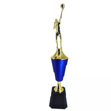 Imagem de Troféu de Vôlei Masculino Vitória Vencedor 502252 em Polímero Metalizado Dourado e Azul
