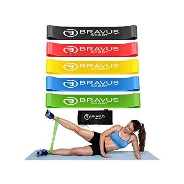 Imagem de Kit 5 Mini Bands Bravus Sport Elástico Extensor Funcional Pilates