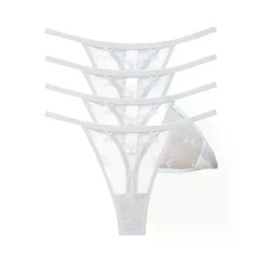 Imagem de Conjunto De Tanga Sexy Em Renda Para Mulheres 4PCS, G String Transpare