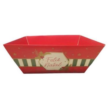 Imagem de Cesta Cartao Trapezio Natalino - Tamanho M Cromus Natal