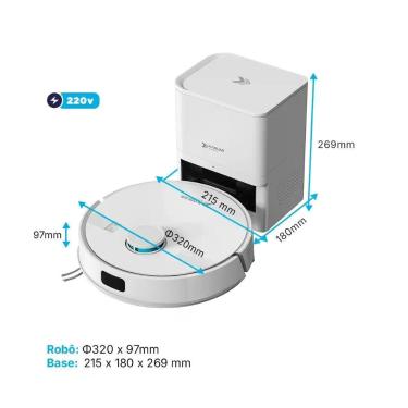 Imagem de Robô Aspirador e Passa Pano KABUM! smart K800 Pro, Mapeia a Laser, Aut
