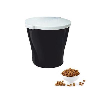 Imagem de Furacão Pet Porta Ração Redondo Para Racao 3 5 Kg - Preto