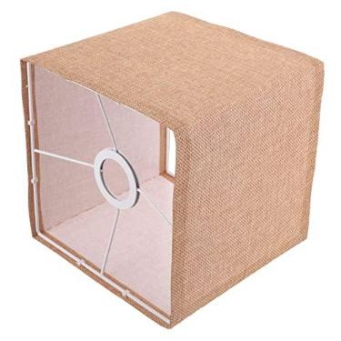 Imagem de OSALADI Abajur Suporte De Lâmpada De Linho Natural Gaiola De Proteção De Lâmpada Capa De Luminária De Mesa Suporte De Lâmpada Antigo Tampa Da Lâmpada De Mesa Destacável Metal Teto