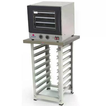 Imagem de Kit Forno Elétrico Progás Turbo Fast Oven Preto 4 Esteiras Prp-004 G2 127v E Mesa Suporte Para O For