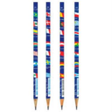 Imagem de Lapis Preto Redondo Decorado Ecolapis Bandeira Fantasia - FABER-CASTEL