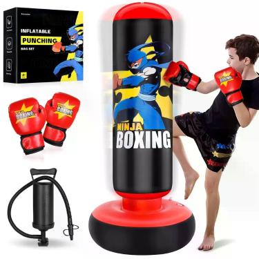 Imagem de Saco de Pancadas Inflável Esnowlee 168 cm Kit de Boxe Infantil