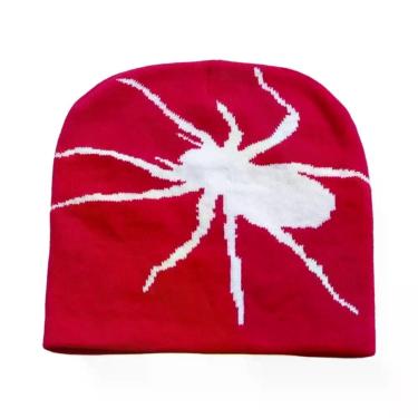 Imagem de Gorro De Inverno Unissex Em Tricô Com Teia De Aranha, Quente E Diverti