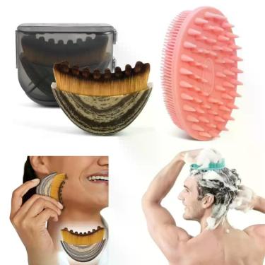 Imagem de Kit Escova Drenagem Linfatica Facial + Esponja de Silicone Banho Limpe