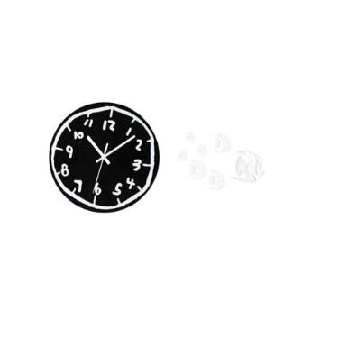 Imagem de Fenteer Relógio de Parede com Espelho Acrílico, Ornamento, Arte Minimalista Moderna, Relógio Decorativo com Decalques de Parede de Peixe, Removível para Cozin
