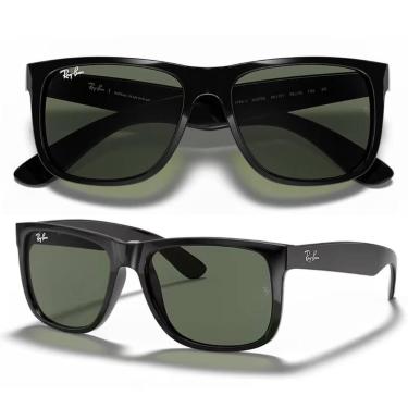 Imagem de Óculos De Sol Ray Ban Justin Classic Preto Brilhante RB4165L Tamanho 5