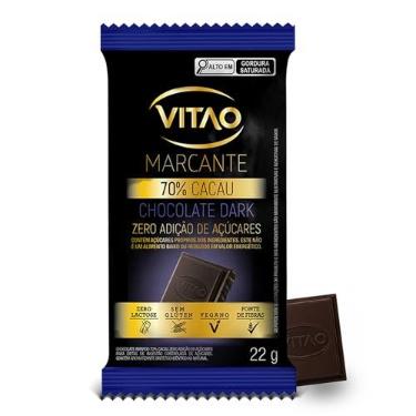 Imagem de VITAO Chocolate 70% Cacau Zero Açúcar 22g – Sem Glúten, Sem Lactose e Textura Cremosa
