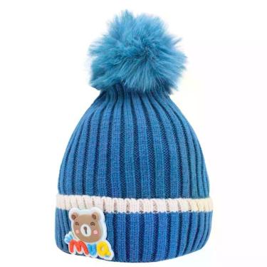 Imagem de Touca Gorro Infantil Azul Ursinho Tamanho único
