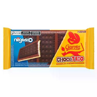 Imagem de Chocolate Chocotrio Garoto Negresco 90g, Chocolate branco e chocolate 