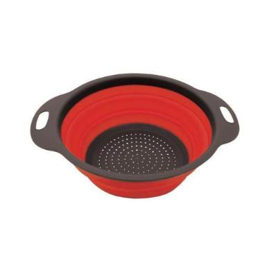 Imagem de Escorredor Dobrável Silicone Vermelho e Cinza 25cm - Yazi