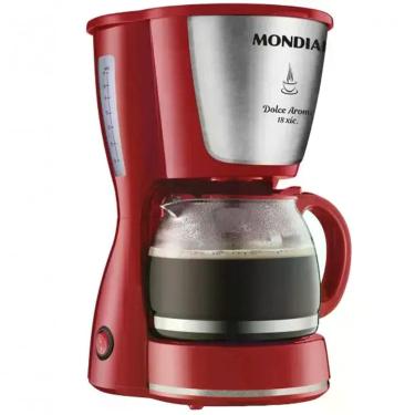 Imagem de Cafeteira Elétrica Mondial Ellegance Red Inox Polipropileno 18 Xícaras Vermelho 110V
