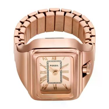 Imagem de Relógio Feminino Analógico Es5345-1ji Anel Mostrador Retangular Pulseira Flexível Rosé Fossil