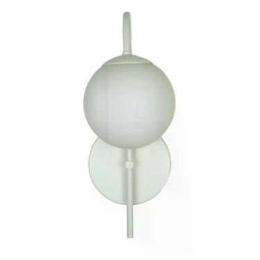 Imagem de Arandela Parede Curva Globo 12 Jabuticaba Branco Fosco - Kazaprime