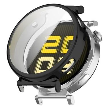 Imagem de Disscool Capa de cobertura total compatível com Huawei Watch GT5 Pro 42 mm Smartwatch Soft Anti Drop TPU capas protetoras de substituição acessórios para relógio inteligente (preto)