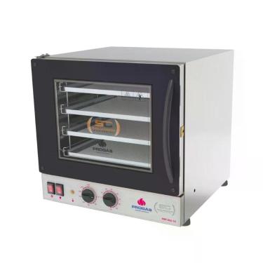 Imagem de Forno Turbo Elétrico Progás Fast Oven PRP-004 G2 em Aço Inox com Timer e Esteiras Preto 220V