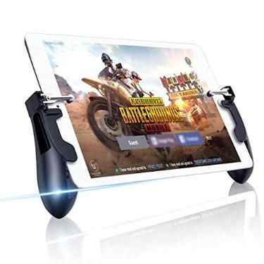 Imagem de Controlador de jogos para iPad/tablets, disparador sensível de mira de tiro, gatilho de gamepad para PUBG/Knives Out, cabo de mão com fecho ajustável para tablet e smartphones, presente para jogadores