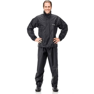 Imagem de Conjunto Capa de Chuva Pantaneiro Nylon Com Gola, Preto, GG