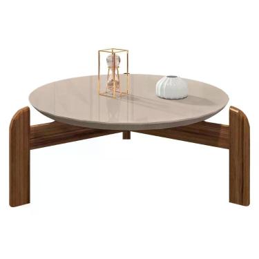 Imagem de Mesa De Centro Lizz Redonda Off White-cedro - Casa D Off White-cedro