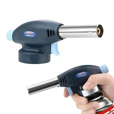 Imagem de Maçarico Culinário Azul Controle de Chama Manual Portátil Acendimento 