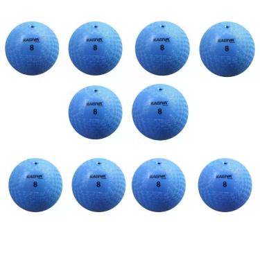 Imagem de Kit 10 Bola de Iniciação N8 para Crianças Menores de 8 Anos em Borracha Azul Kagiva
