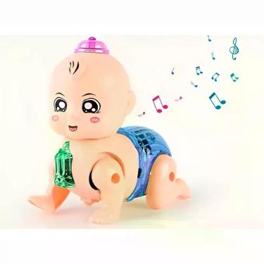 Imagem de Boneca Bebê Engatinha Interativa Com Luz E Som – Brinquedo Educativo Para Crianças +3 Anos Luz Som Interativa