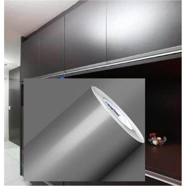 Imagem de vinil adesivo envelopamento 2Mx50cm Prata Adherent Contact - Marca Imp