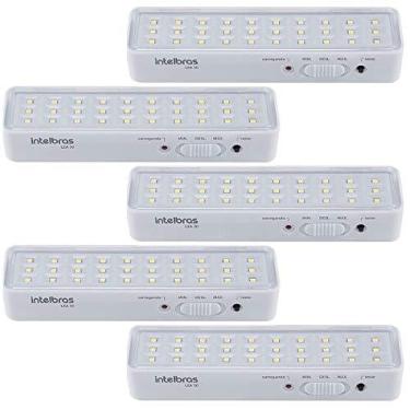 Imagem de Kit Com 5 Luminárias Iluminação Luz de Emergência 100 Lúmens INTELBRAS LEA 30 Branca Bivolt
