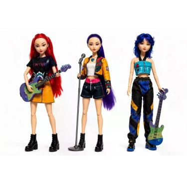 Imagem de 3 Bonecas Guerreiras Do K pop Com Som Luz Acessórios 30cm Estilo Inter