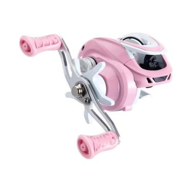 Imagem de Carretilha De Pesca Rosa 5KG De Arrasto Máximo 631 Com Relação De Engr