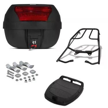 Imagem de Baú 28 Litros Pro Tork + Bagageiro Várias Motos, VERMELHO, FAN 160 201
