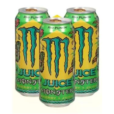 Imagem de Kit 3 Energético Monster Juicen Energy + Suco Rio Punch 473ml