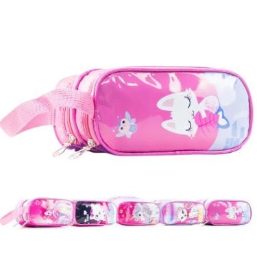 Imagem de Estojo Escolar Infantil Feminino Resistente Organizador Com 2 Divisórias, Grande Espaçoso, Material Escolar, Bolsinha Para Canetinha, Lápis, Necessaire (Sereia)