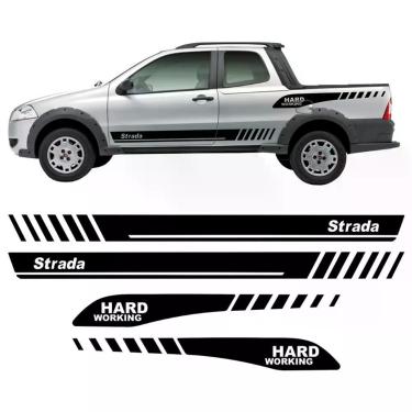 Imagem de Adesivos Para Fiat Strada Hard Working Cabine Dupla Grafite Grafite