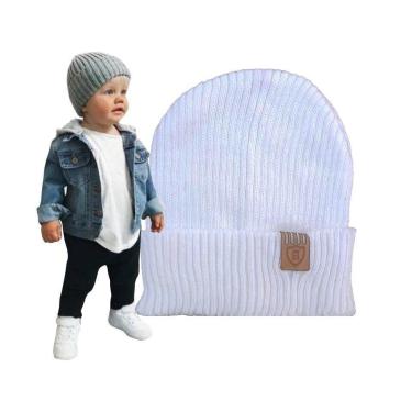 Imagem de Touca Gorro Infantil Bebê Beanie Unissex - oem, Branco, 6 ANOS ATÉ 12 