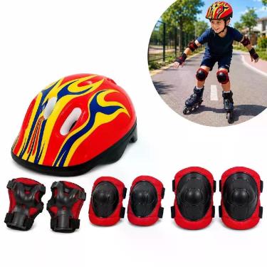 Imagem de Kit de Proteção Infantil com Capacete Joelheiras e Cotoveleiras para Bicicleta Patins e Skate Bivolt Yeet