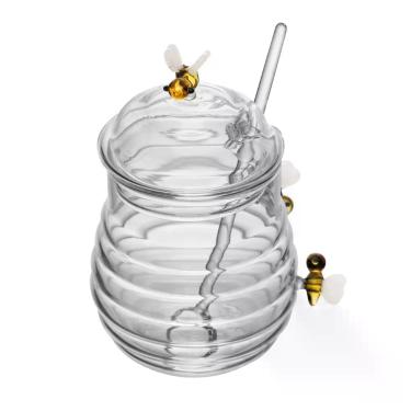 Imagem de Acucareiro de vidro com colher e tampa lovely bee 470ml - LYOR