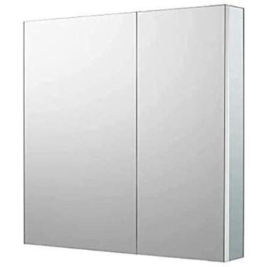 Imagem de Armário de remédios para banheiro com porta espelhada, armário de parede, armário de alumínio para pendurar, organizador de armário de medicamentos, 45 x 60 cm