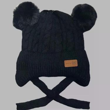 Imagem de Gorro Infantil OEM Dois Pompons Acrílico com Forro Tamanho Único P Menino e Menina